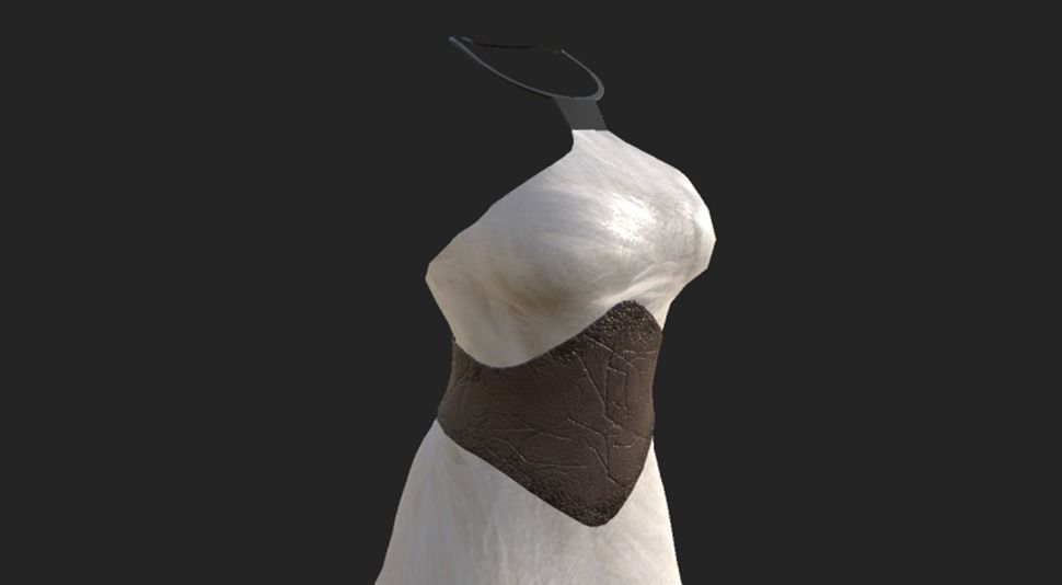 Dany Dress Low-poly 3D model_2
