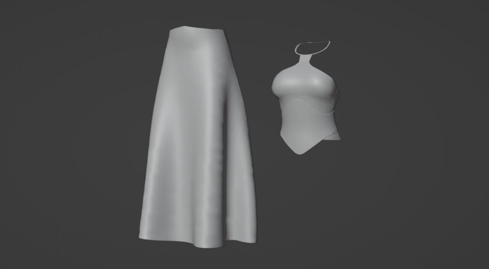 Dany Dress Low-poly 3D model_5