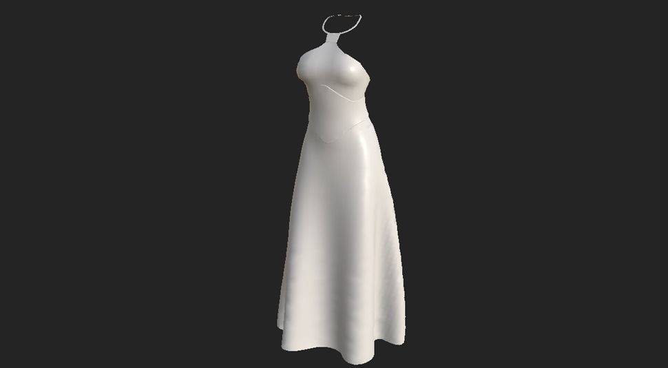 Dany Dress Low-poly 3D model_3