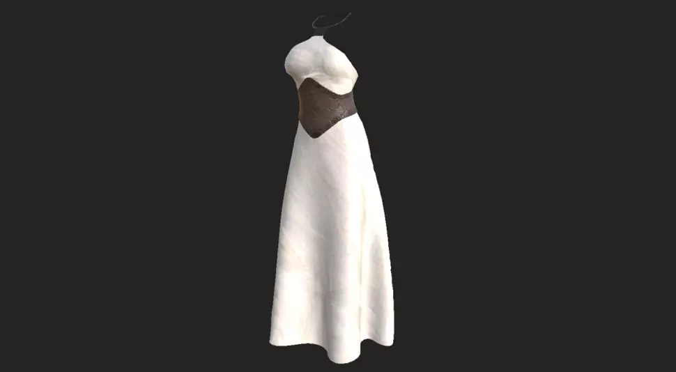 Dany Dress Low-poly 3D model_0
