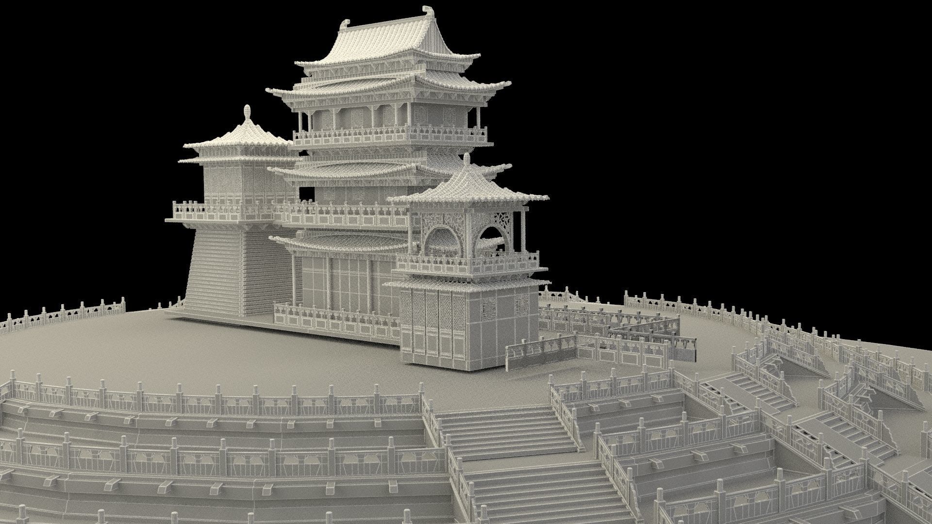 Chinese ancient palace 3D model_7