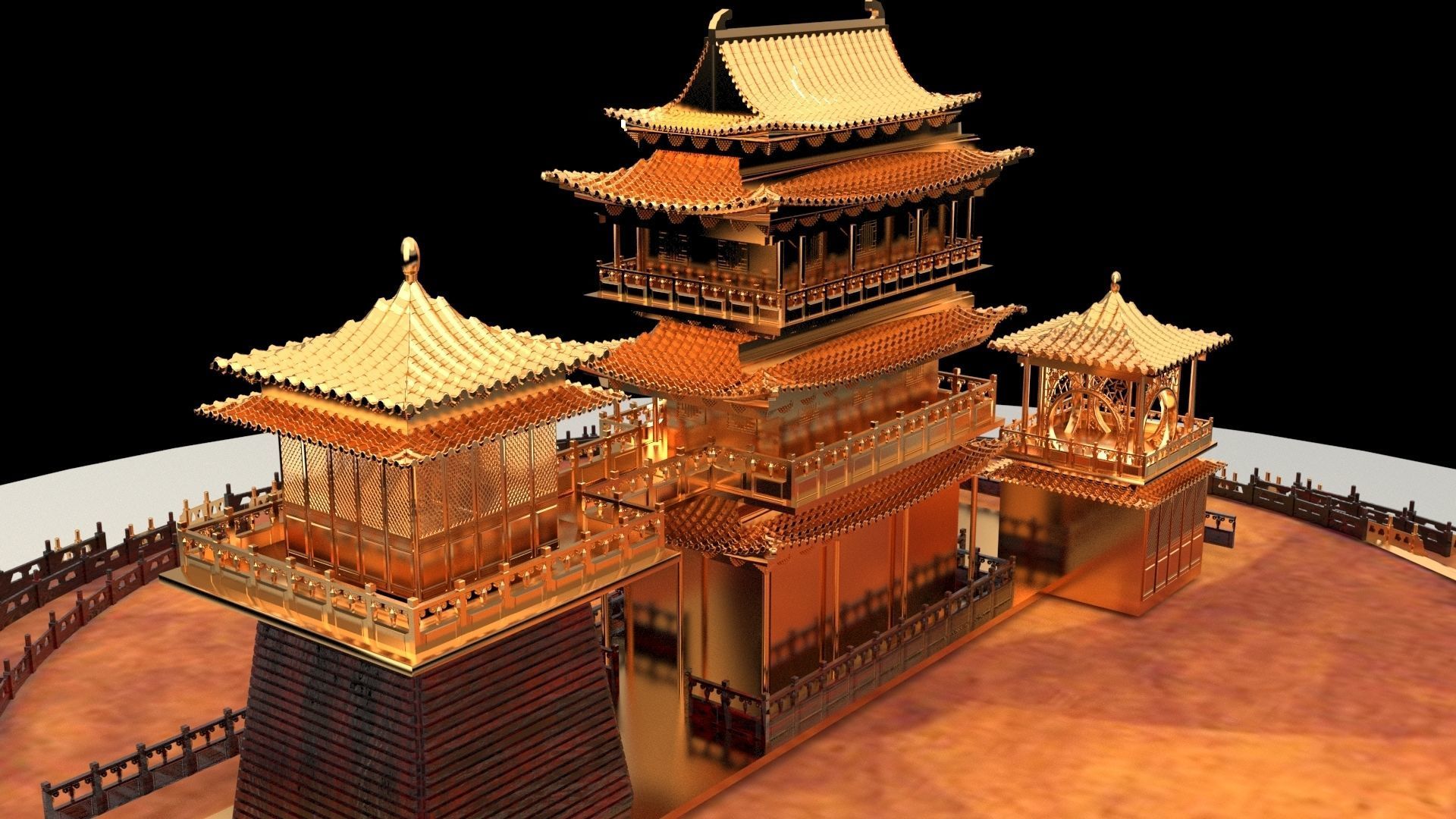 Chinese ancient palace 3D model_3