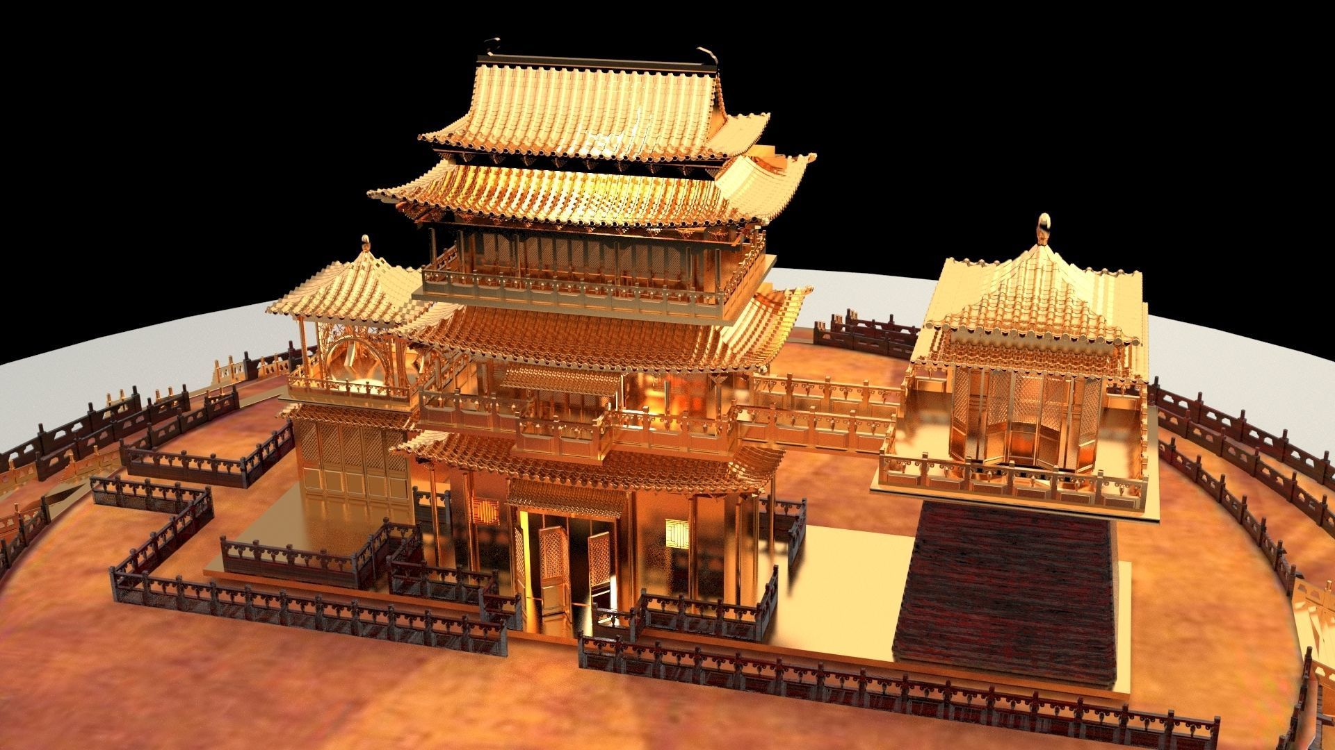 Chinese ancient palace 3D model_2