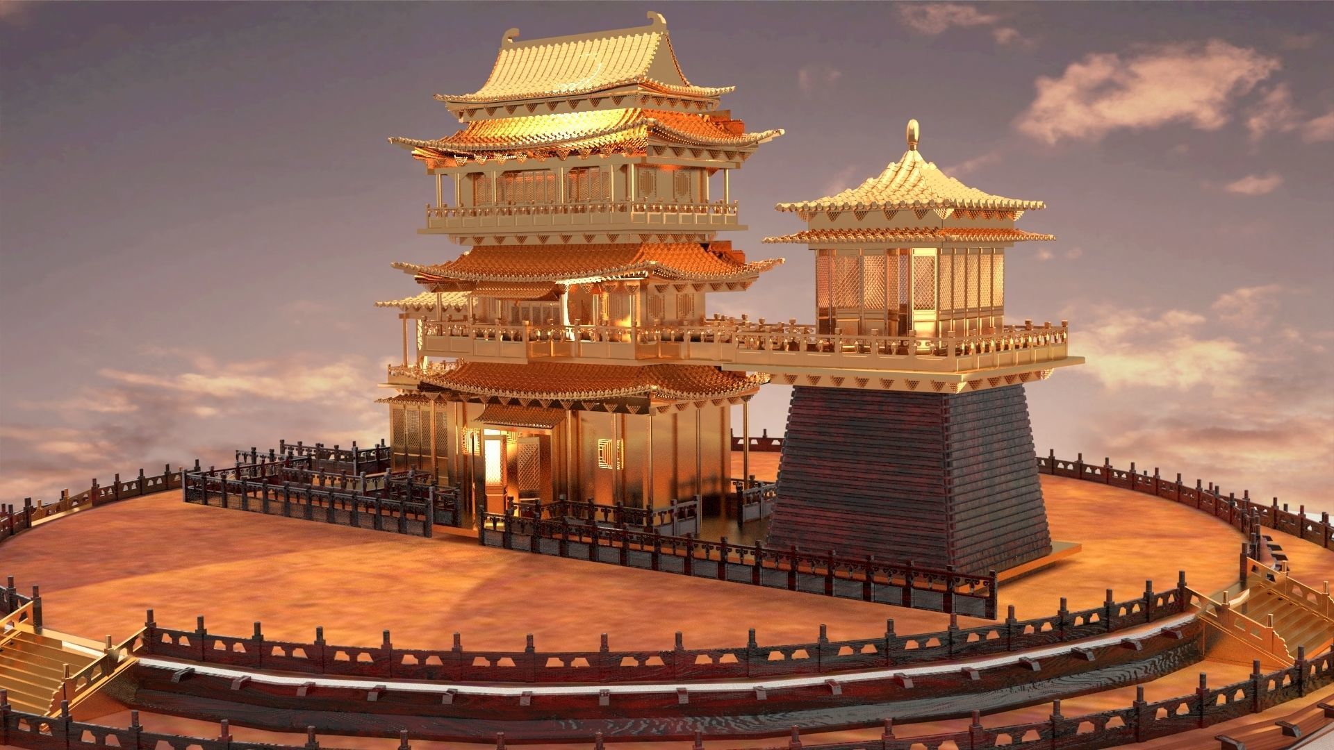 Chinese ancient palace 3D model_5