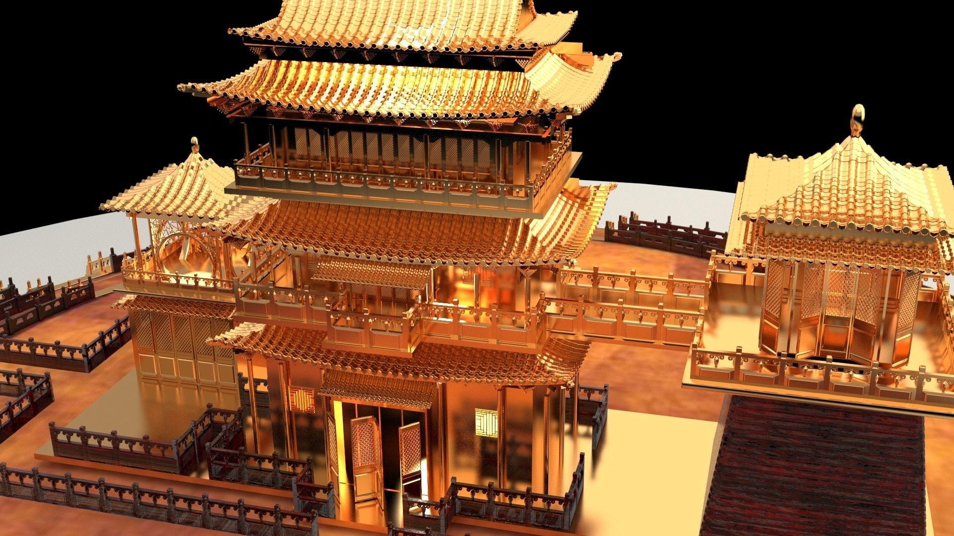 Chinese ancient palace 3D model_4