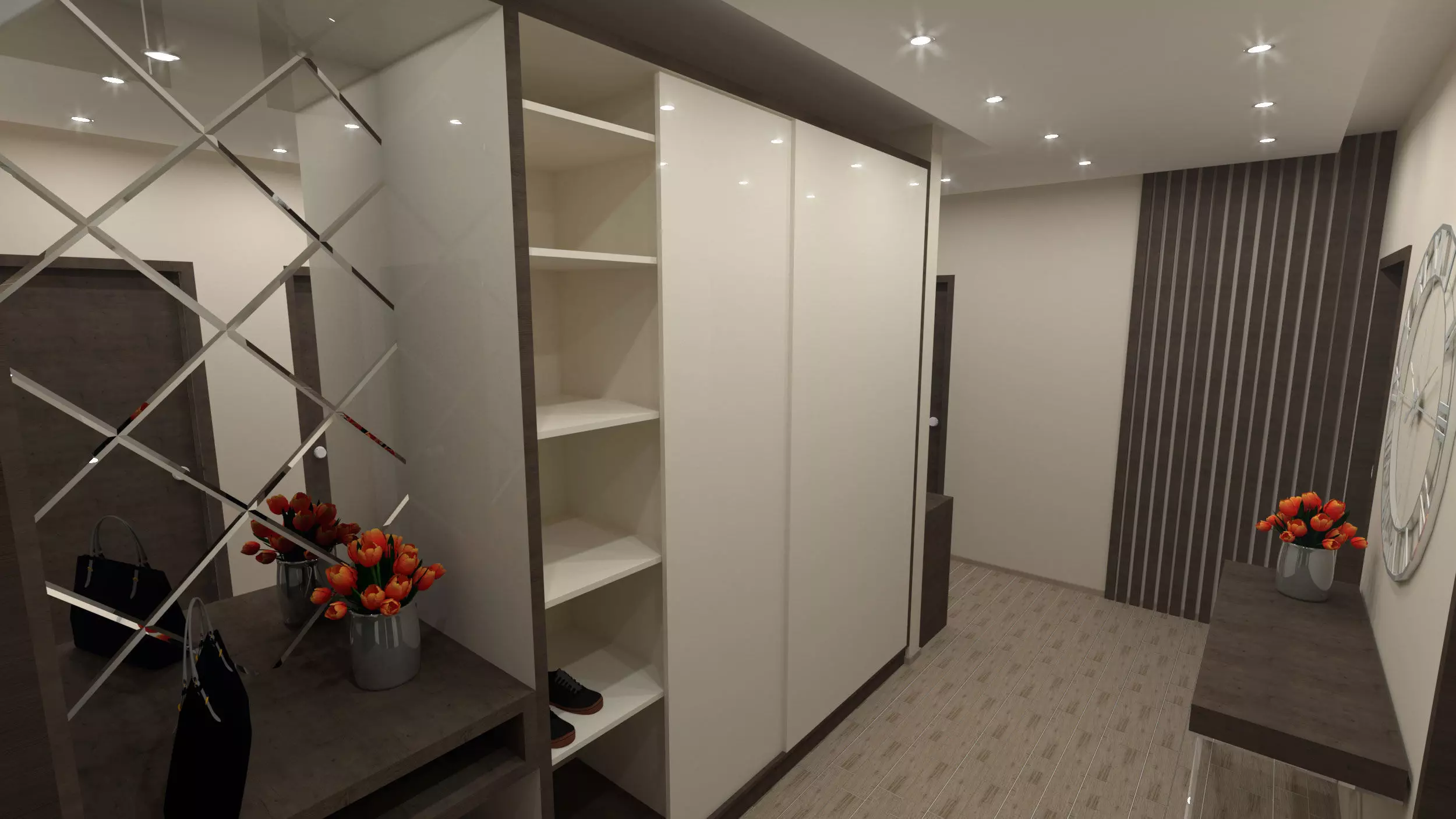 Hallway closet in modern apartment 3D print model