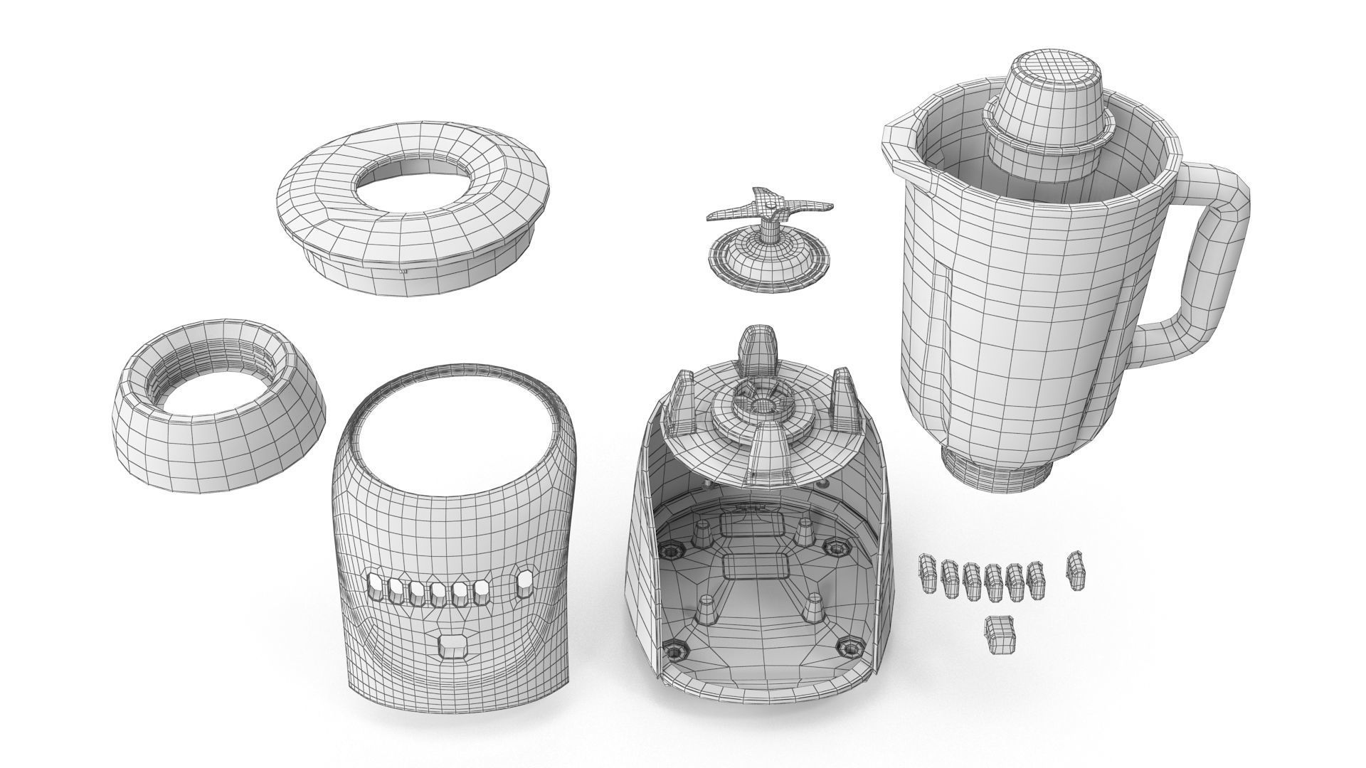 Black Blender Low-poly 3D model_8