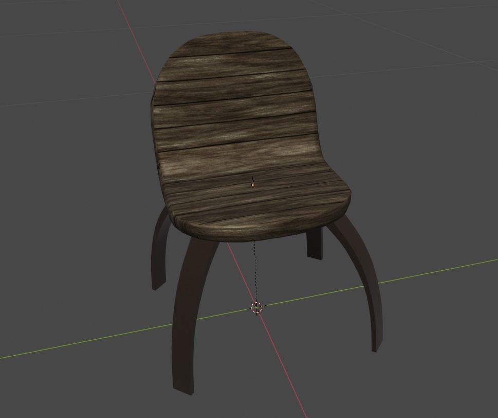 Funky Wooden Chair 3D Model Low-poly 3D model_6