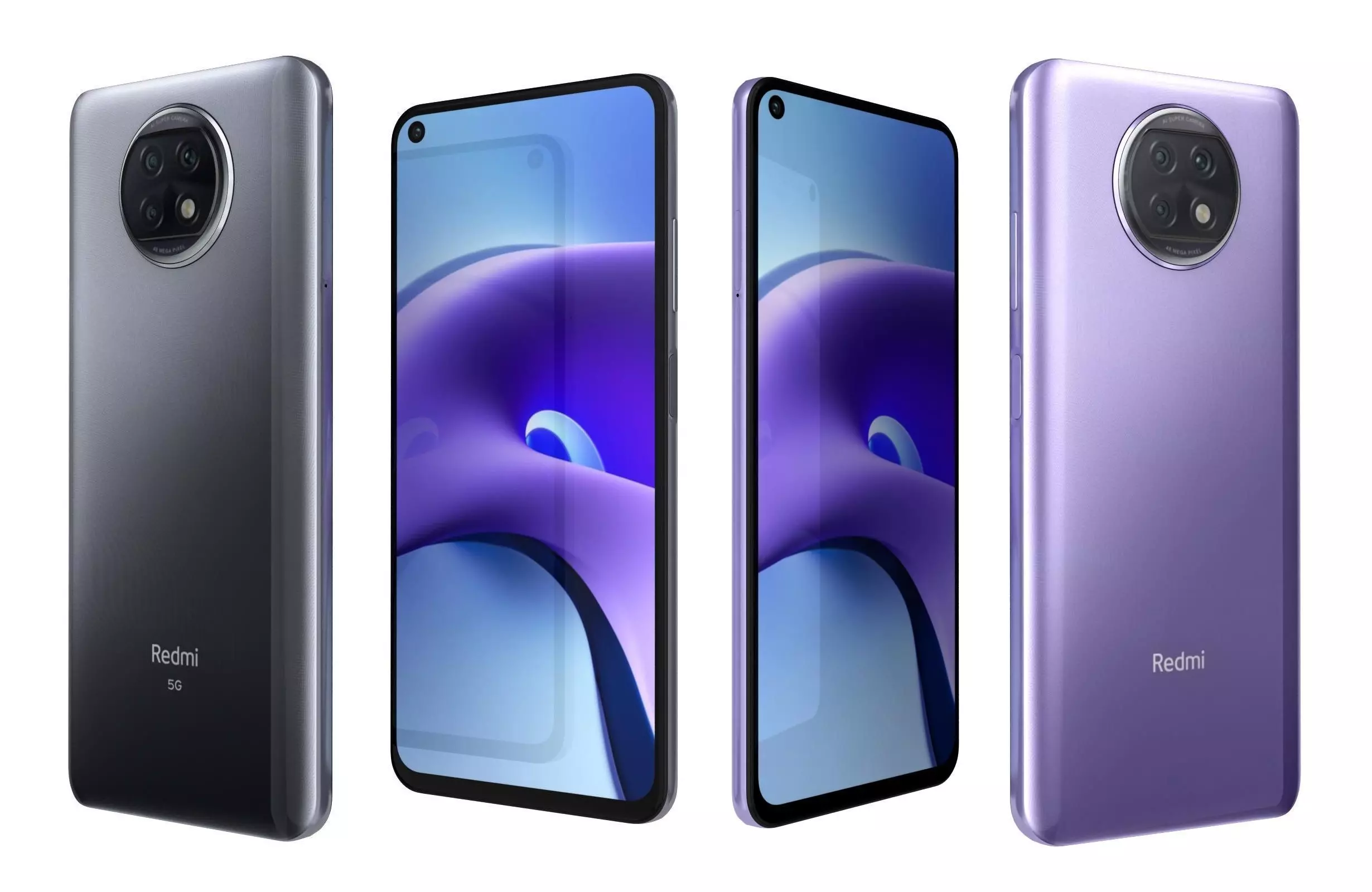 Xiaomi Redmi Note 9T Daybreak Purple And Nightfall Black 3D model_0