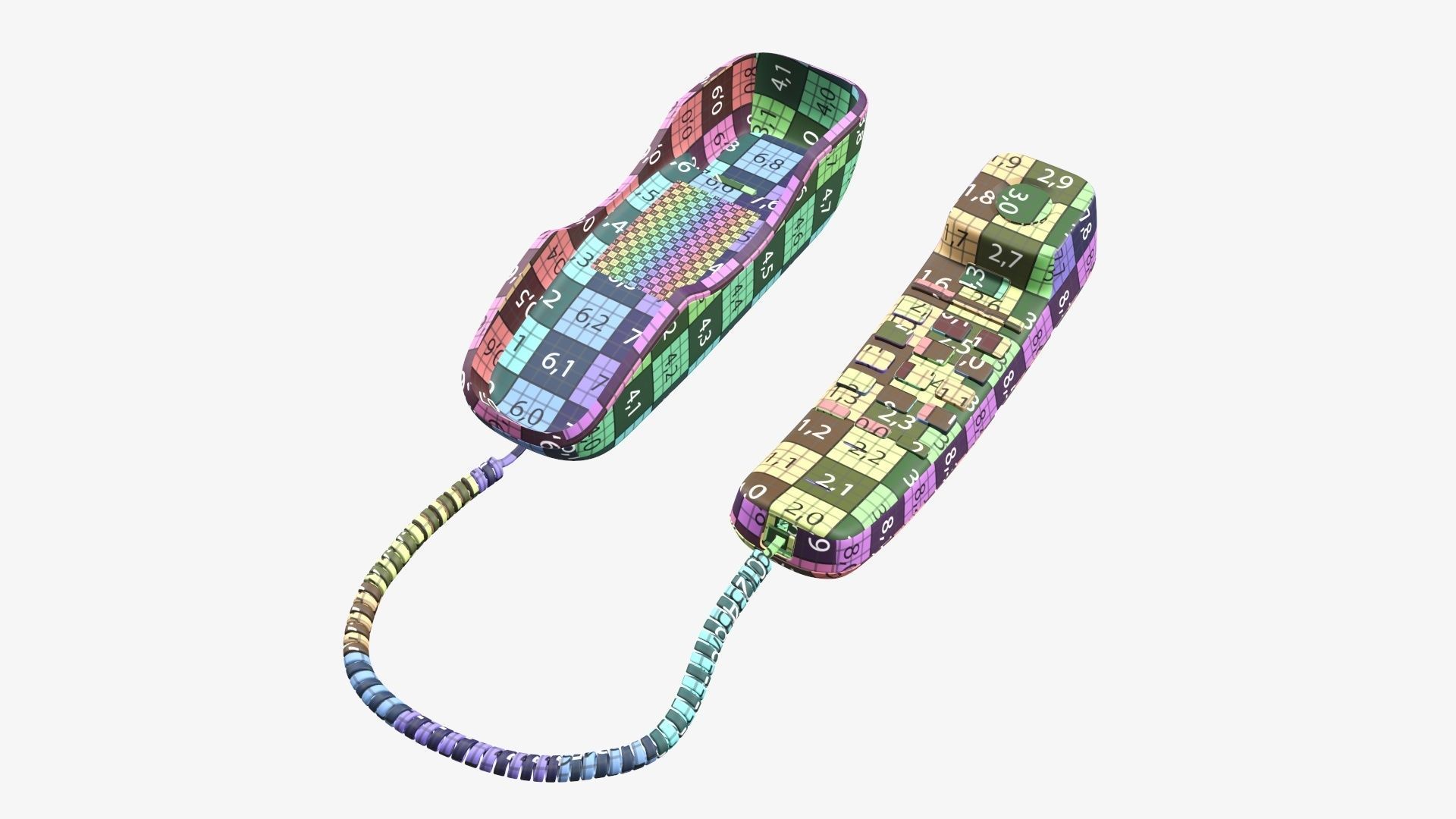 Corded phone compact handset removed 3D model_14