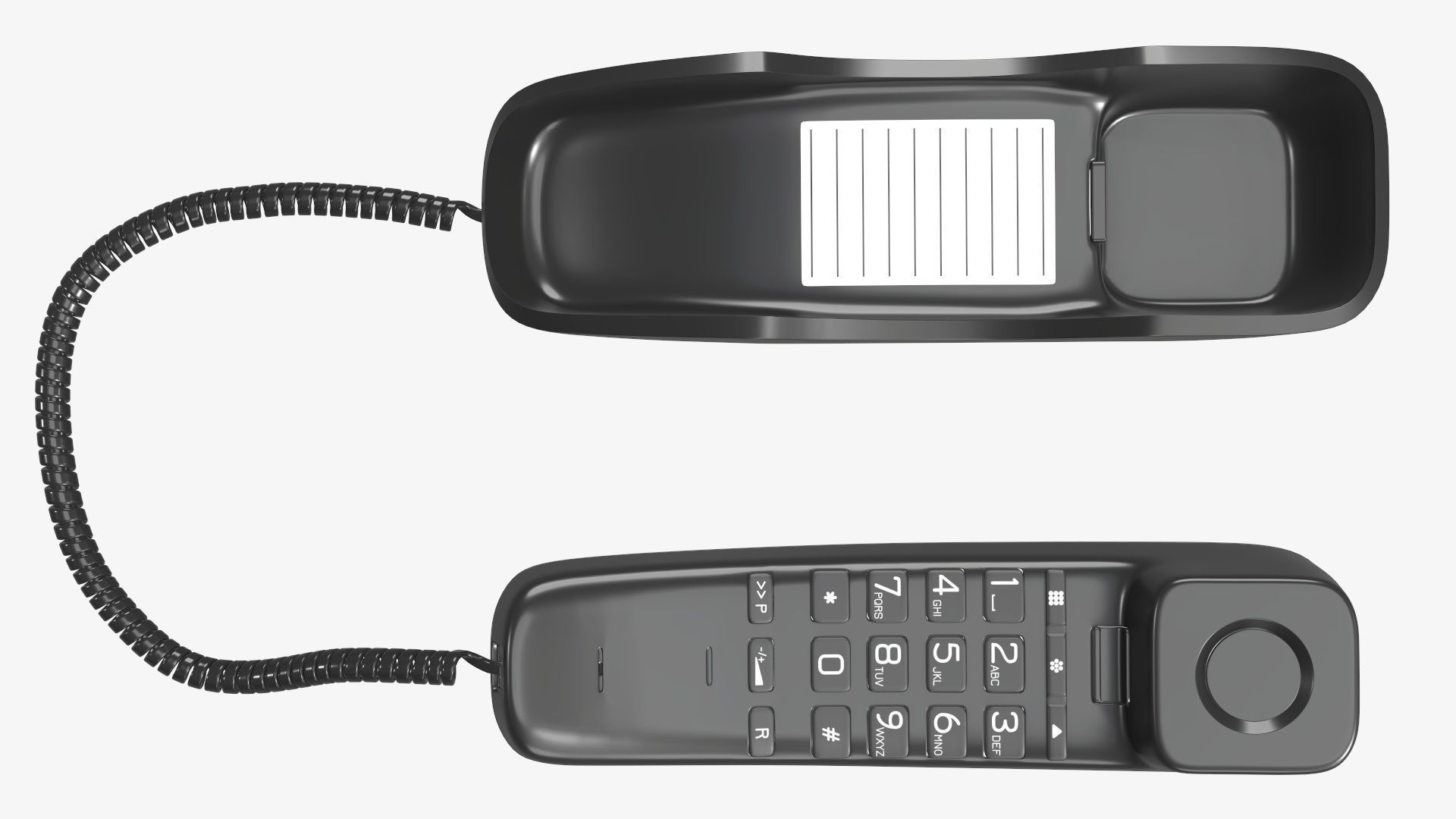 Corded phone compact handset removed 3D model_6