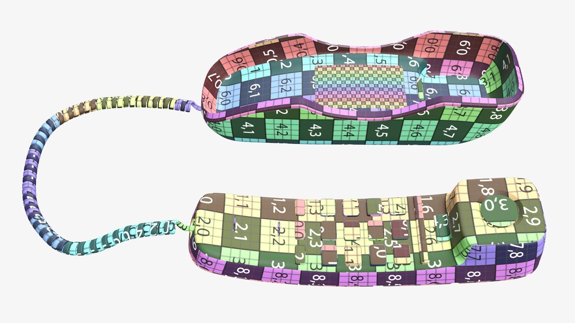 Corded phone compact handset removed 3D model_15