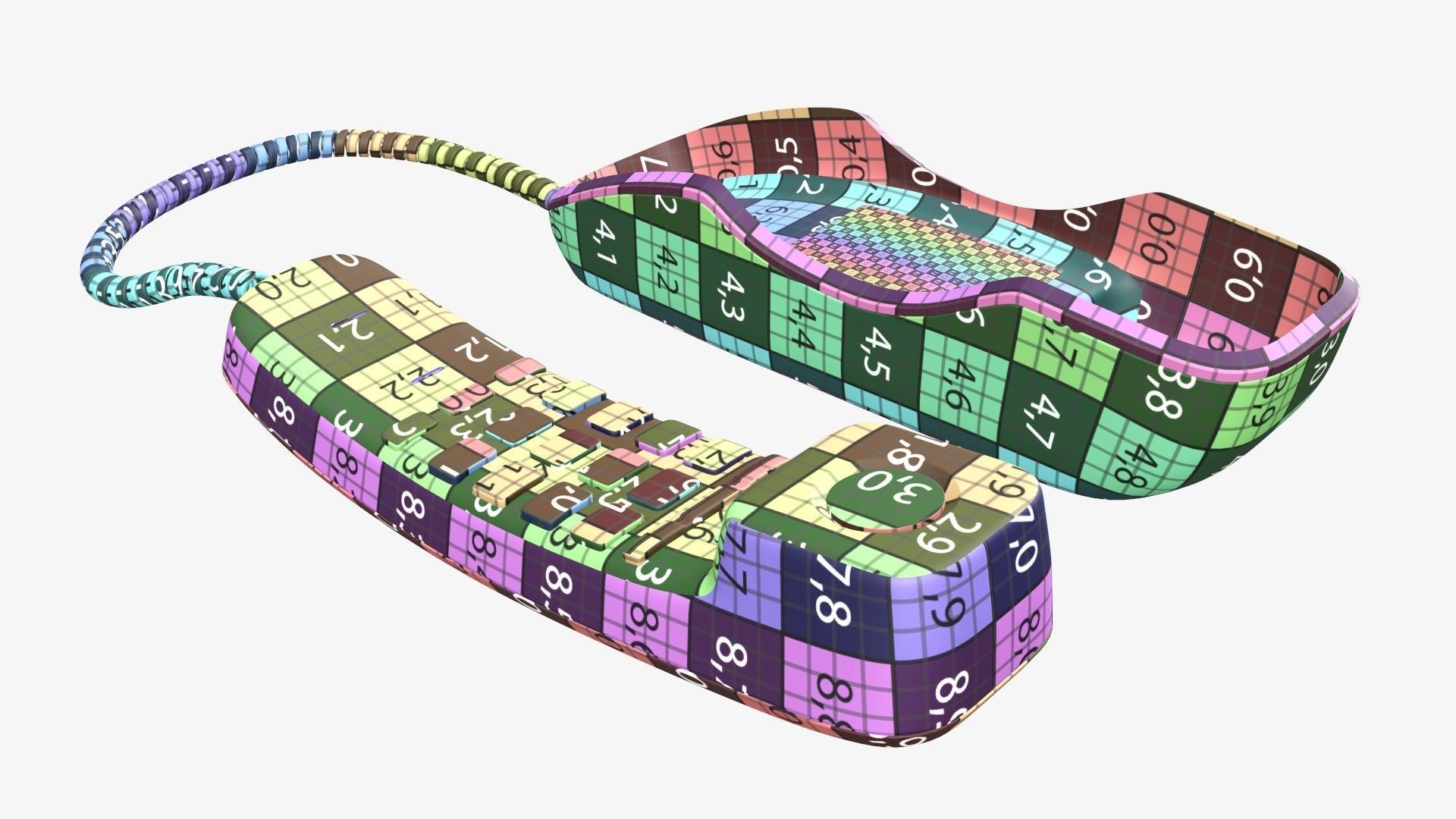 Corded phone compact handset removed 3D model_18