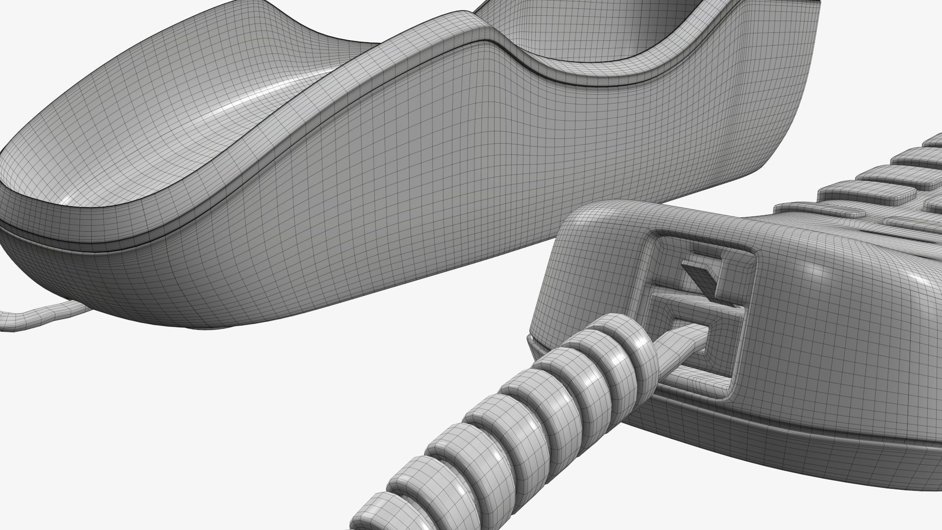 Corded phone compact handset removed 3D model_10