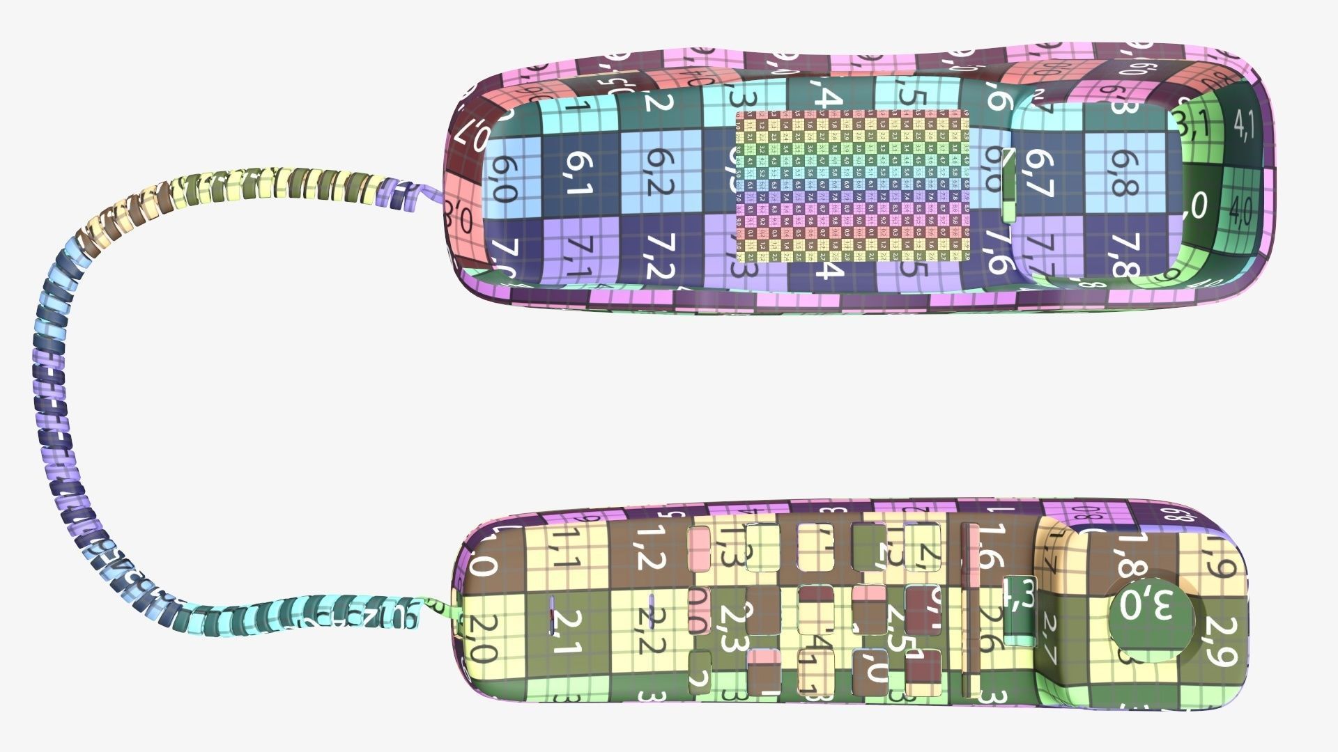 Corded phone compact handset removed 3D model_20