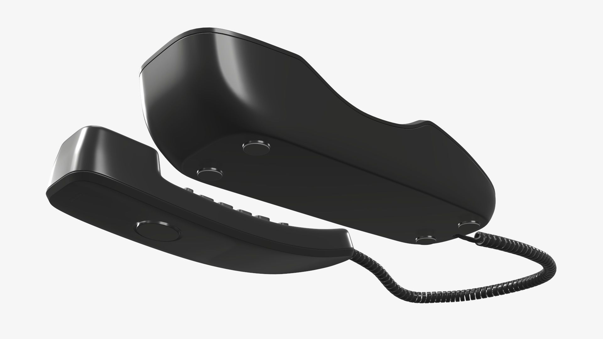 Corded phone compact handset removed 3D model_5