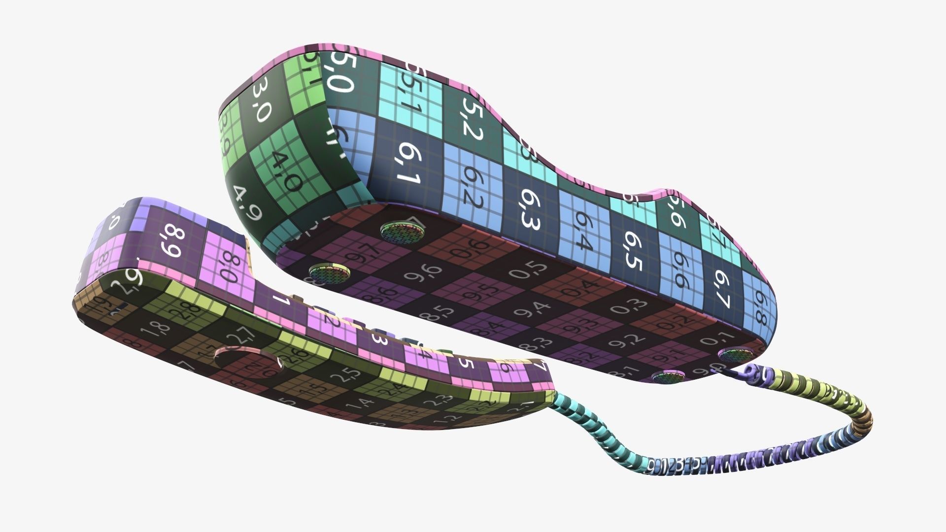 Corded phone compact handset removed 3D model_19