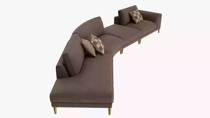 Four section module sofa with cushions