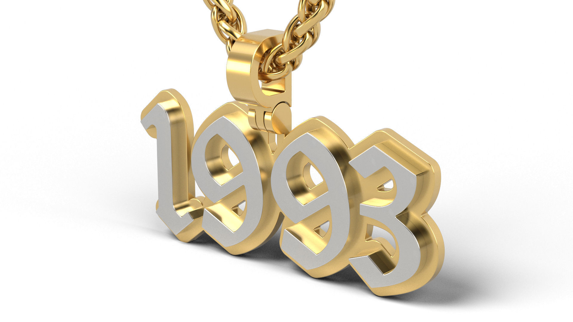 Old English 1993 stone and solid 3D print model_3