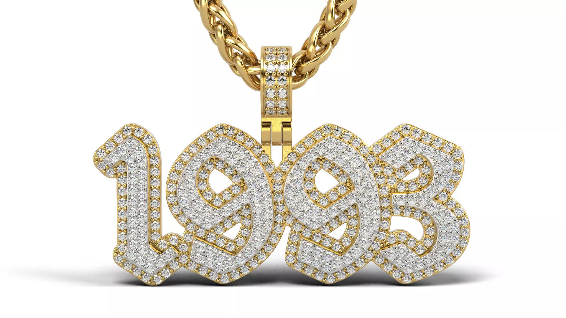 Old English 1993 stone and solid 3D print model_0