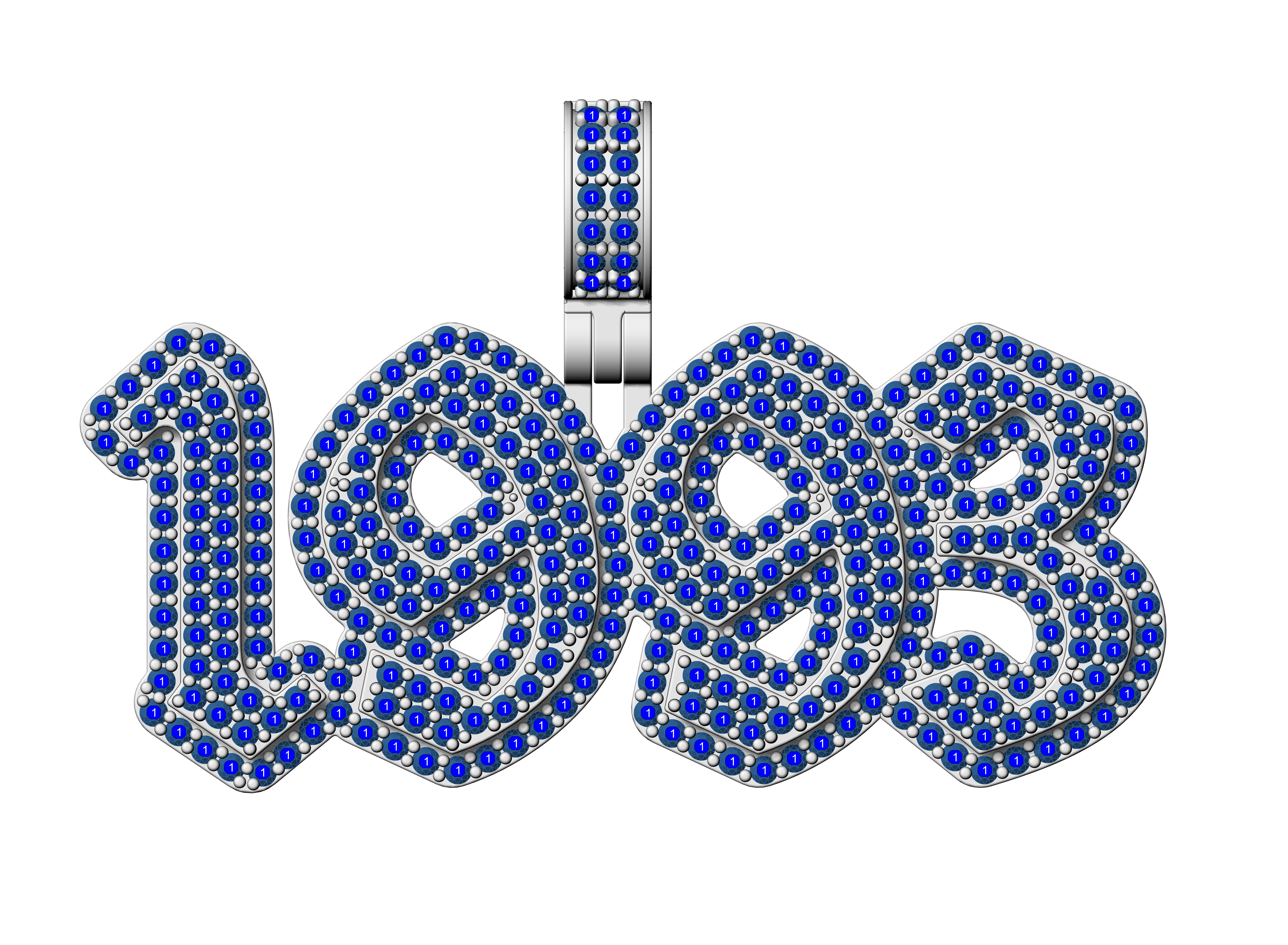 Old English 1993 stone and solid 3D print model_5