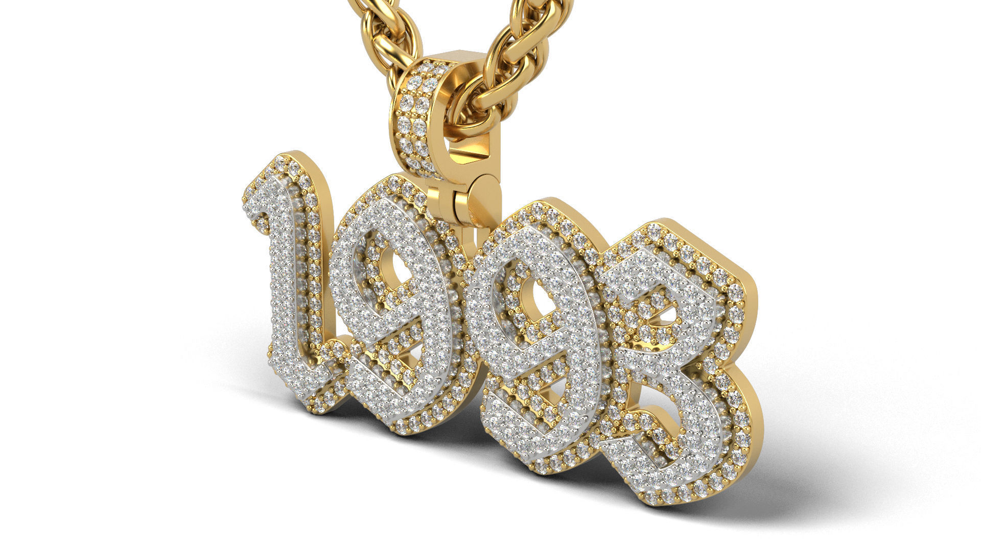 Old English 1993 stone and solid 3D print model_1