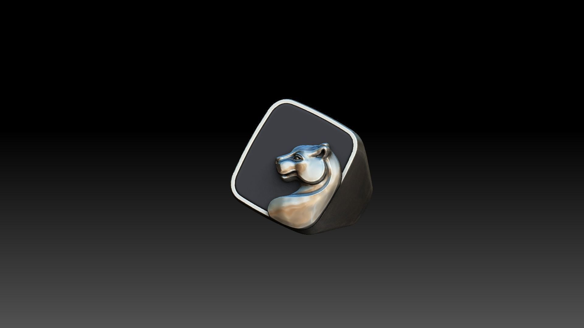 Paanther face ring 3D print model_2