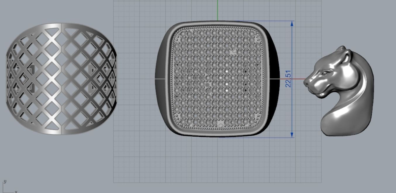 Paanther face ring 3D print model_6