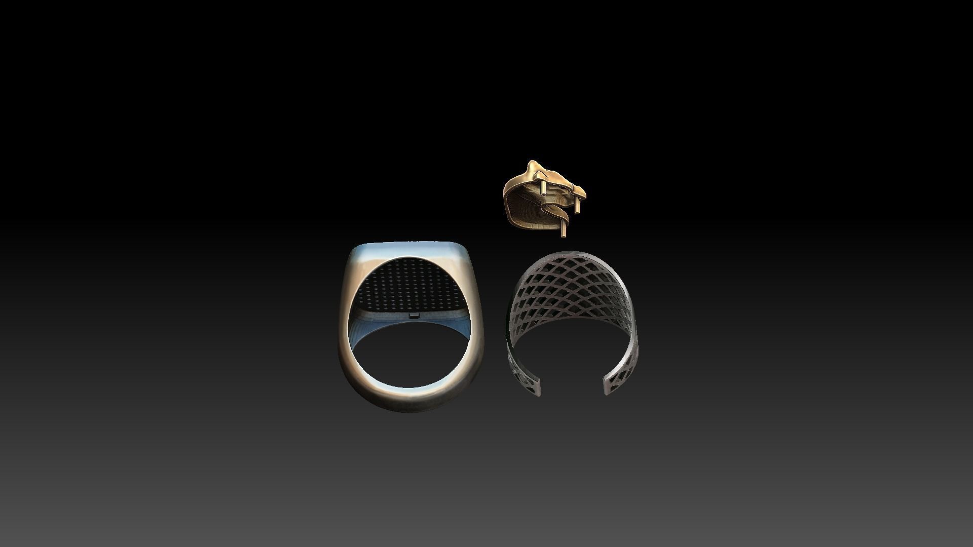 Paanther face ring 3D print model_1