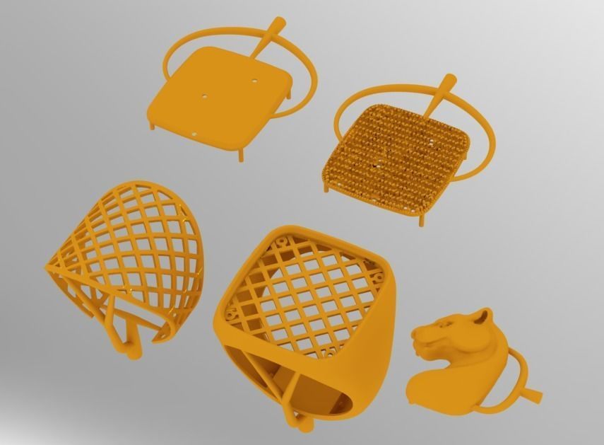 Paanther face ring 3D print model_9