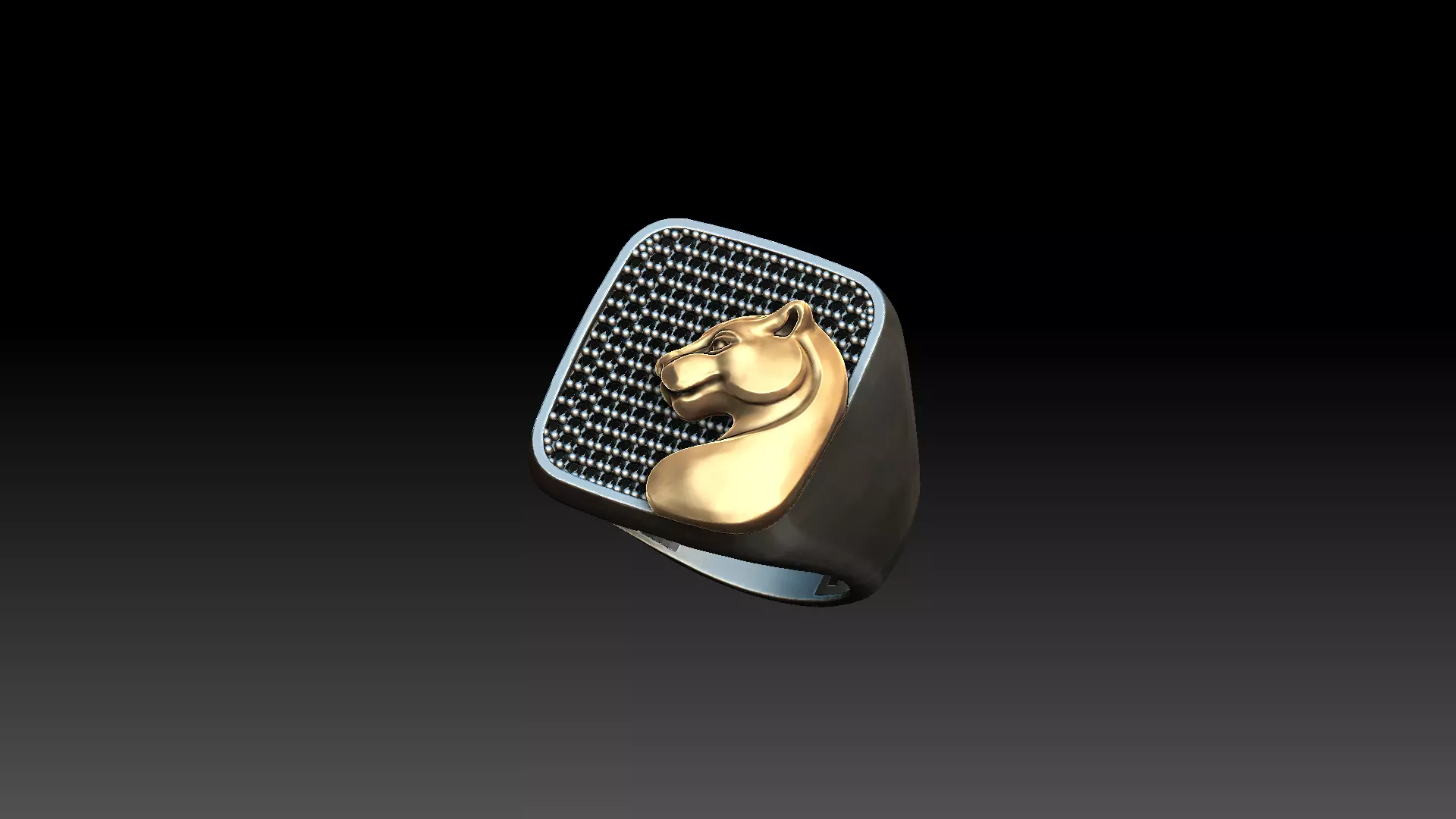Paanther face ring 3D print model_0