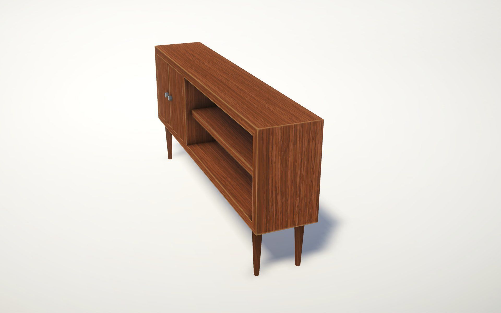Mid Century Sideboard Low-poly 3D model_2