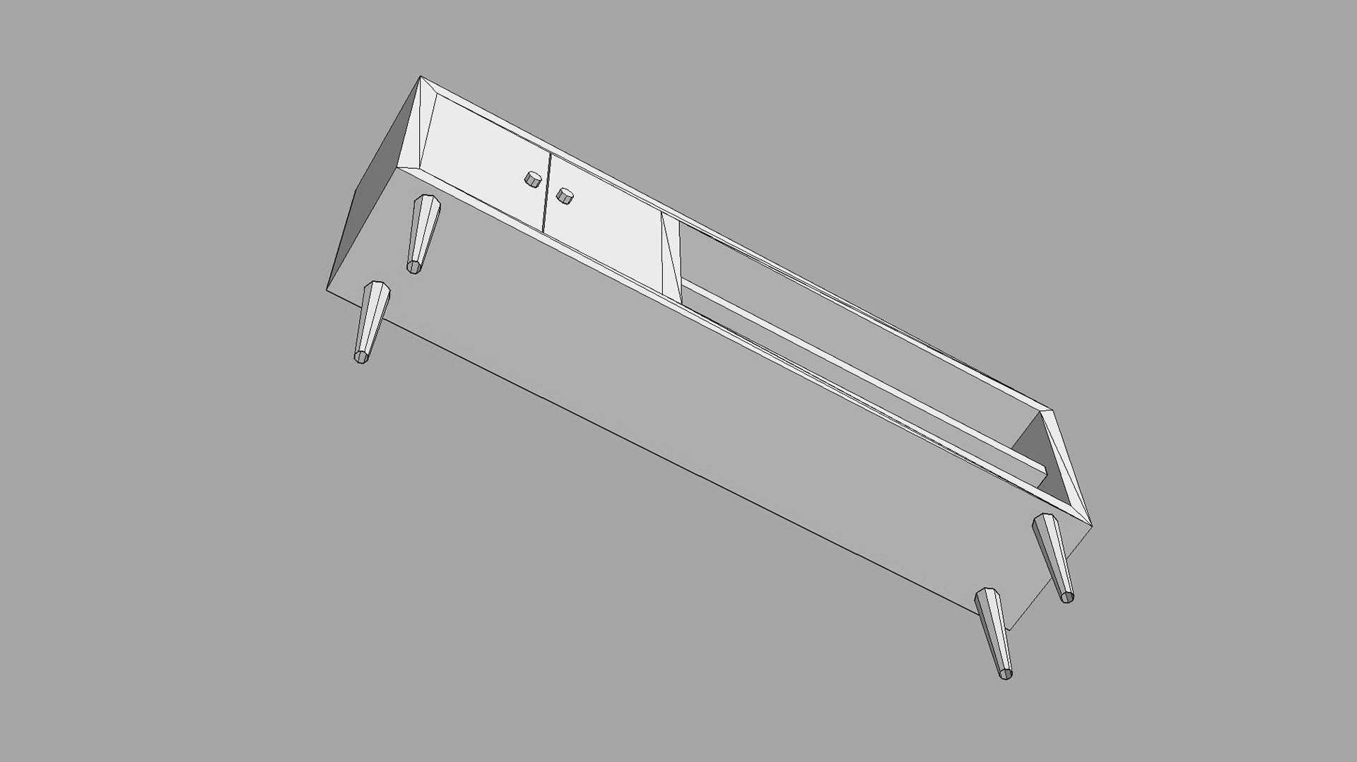 Mid Century Sideboard Low-poly 3D model_7