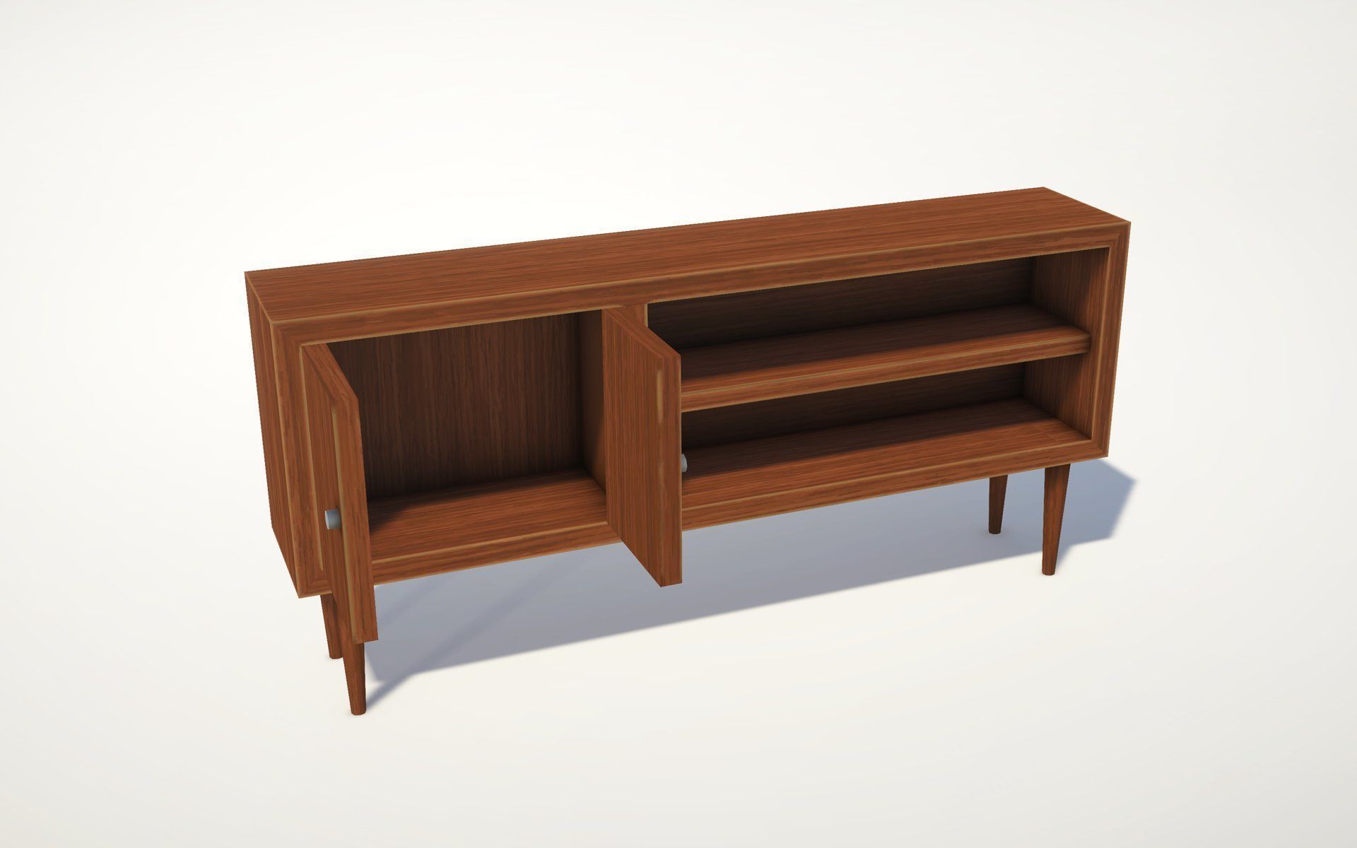 Mid Century Sideboard Low-poly 3D model_1