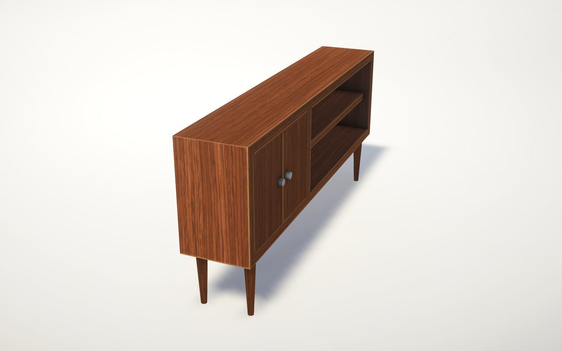 Mid Century Sideboard Low-poly 3D model_3