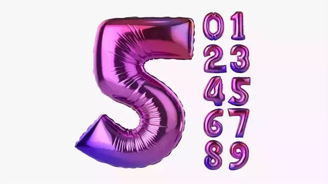Foil air balloon numbers 01