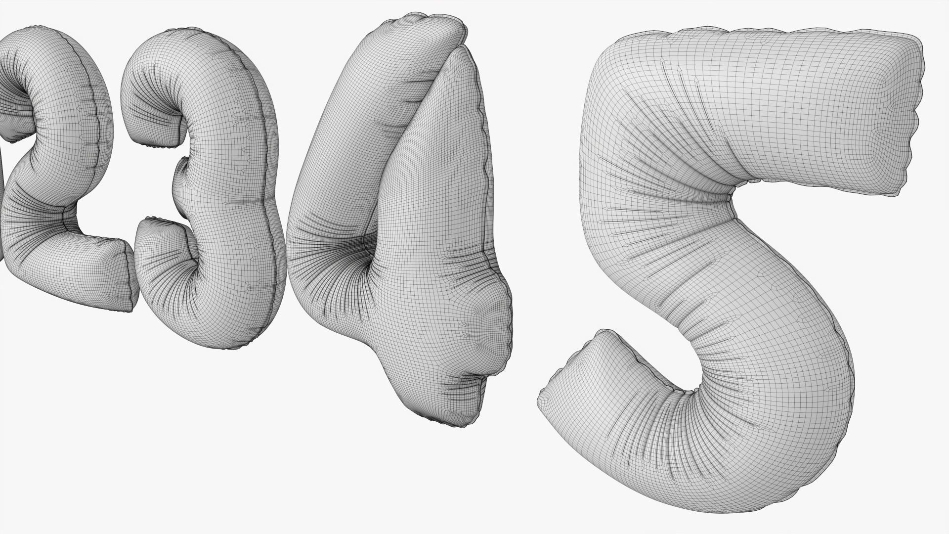 Foil air balloon numbers 01 3D model_12