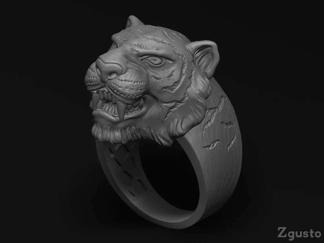 Tiger rings 3D print model_0