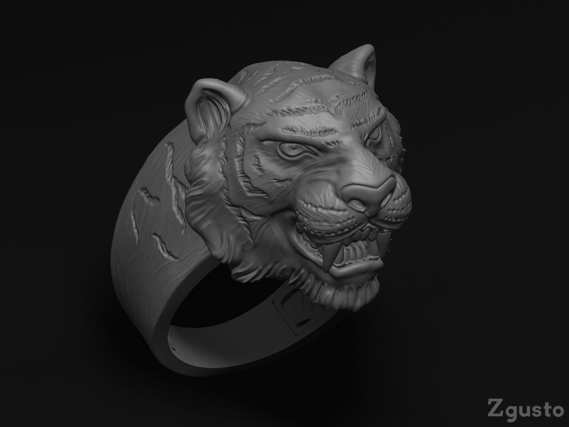Tiger rings 3D print model_1