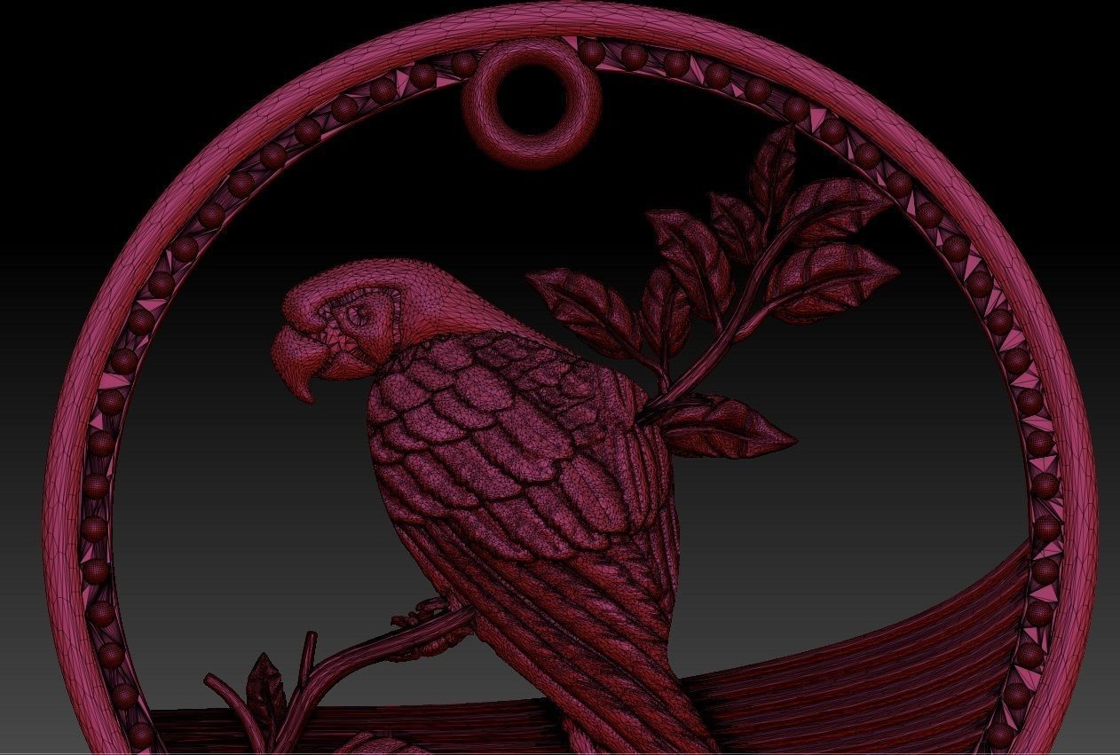 pendant macaw   3D print model_4