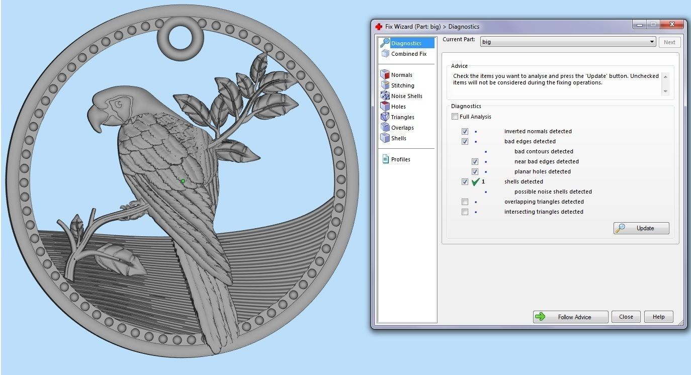 pendant macaw   3D print model_10
