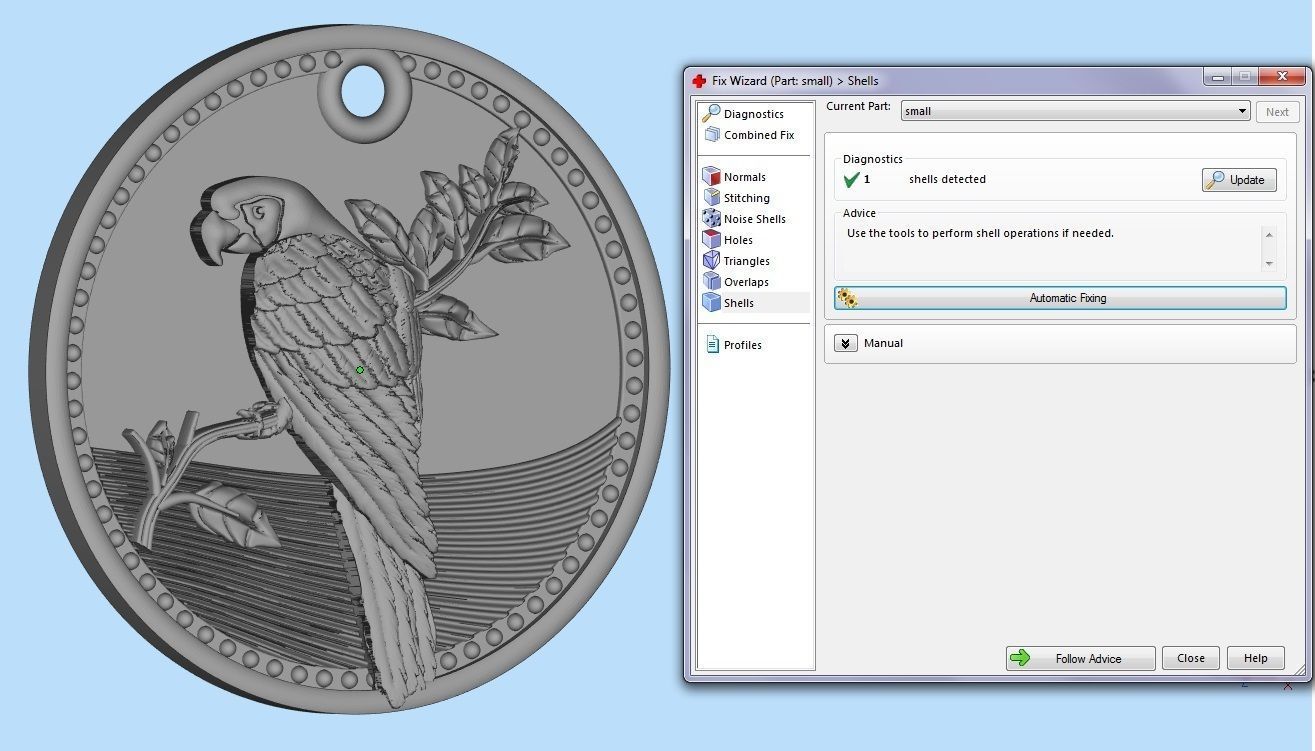 pendant macaw   3D print model_11