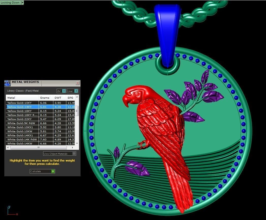 pendant macaw   3D print model_7