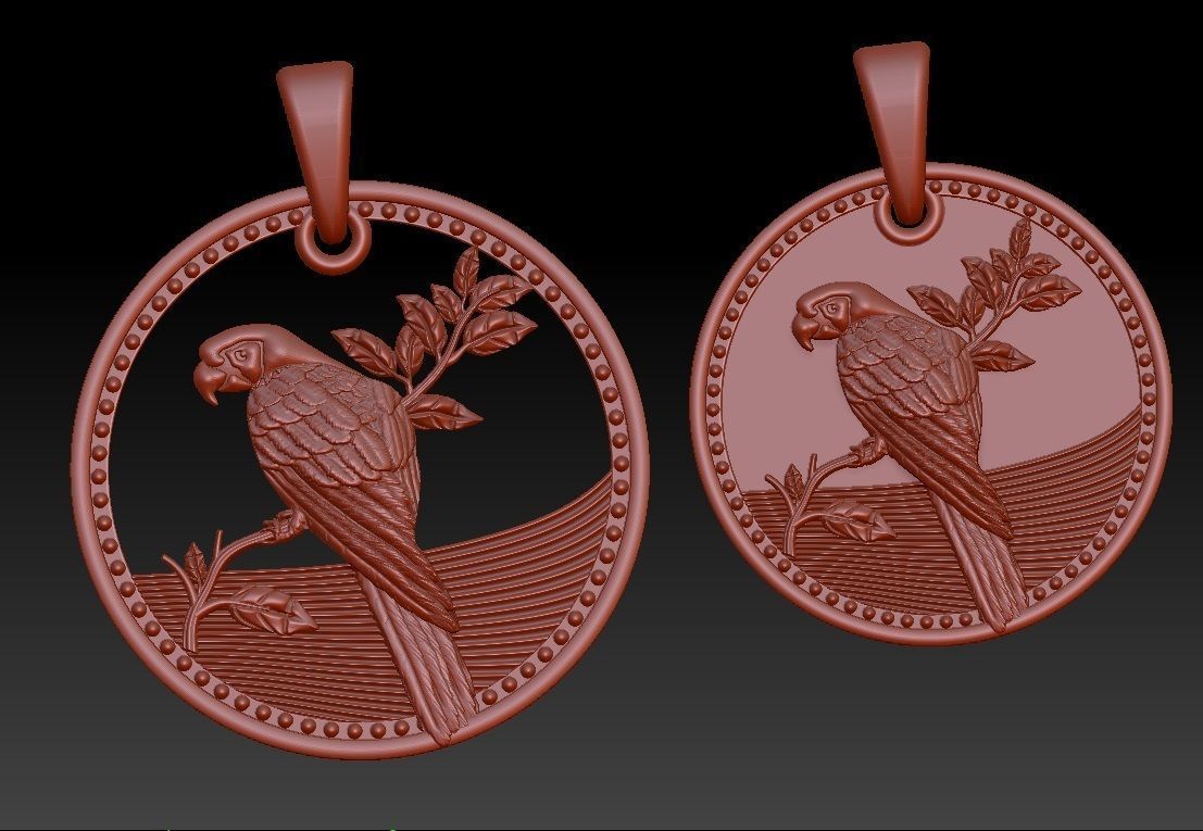 pendant macaw   3D print model_3
