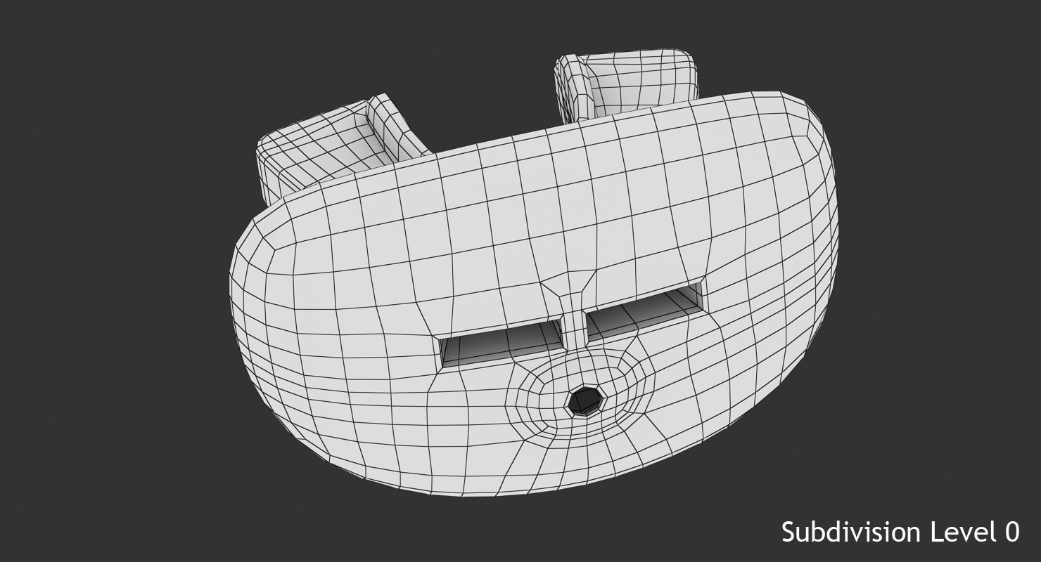 Football Mouthpiece Low-poly 3D model_10