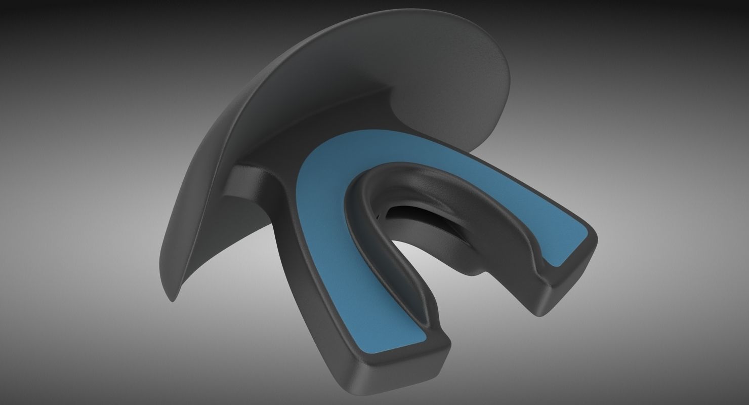 Football Mouthpiece Low-poly 3D model_2
