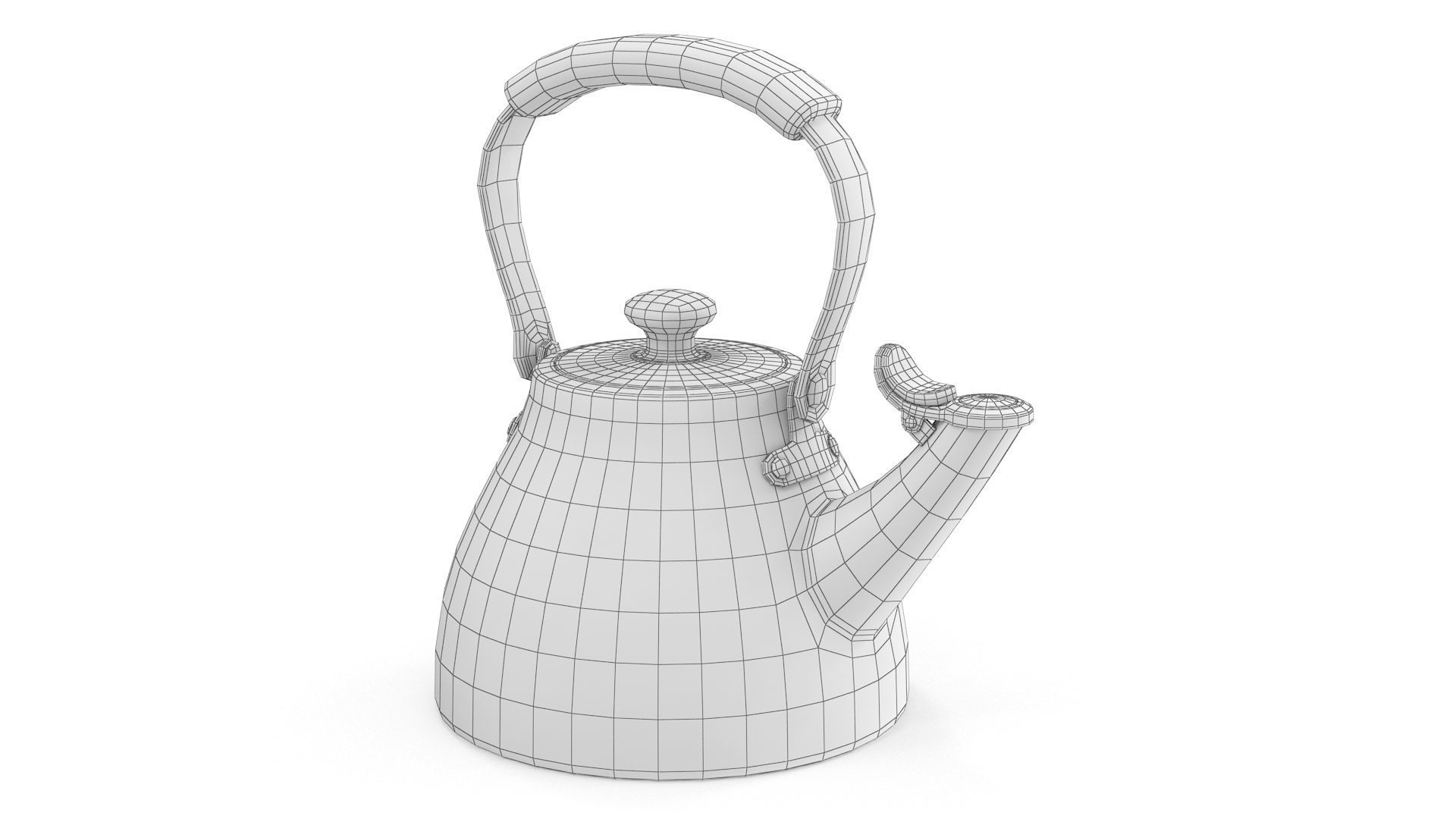 Teapot Kettle Low-poly 3D model_7