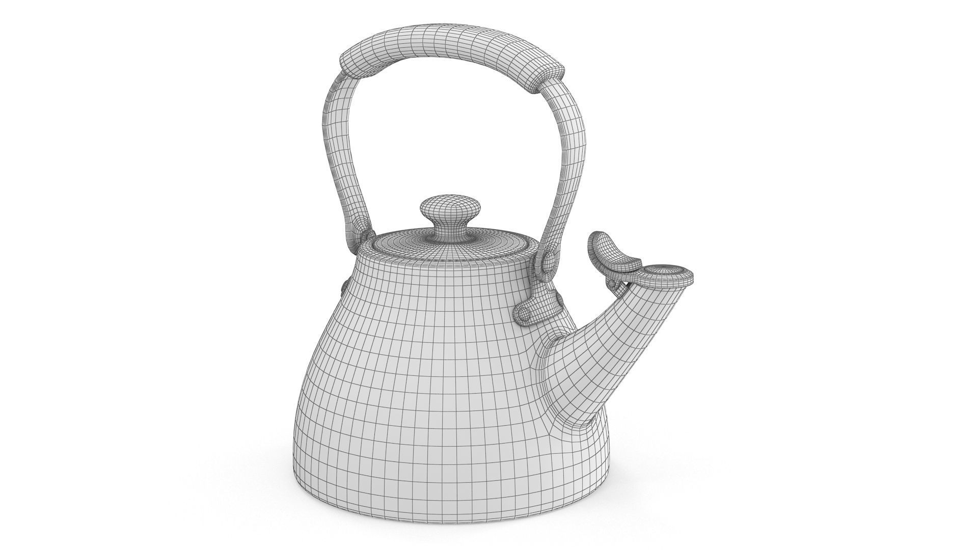 Teapot Kettle Low-poly 3D model_8