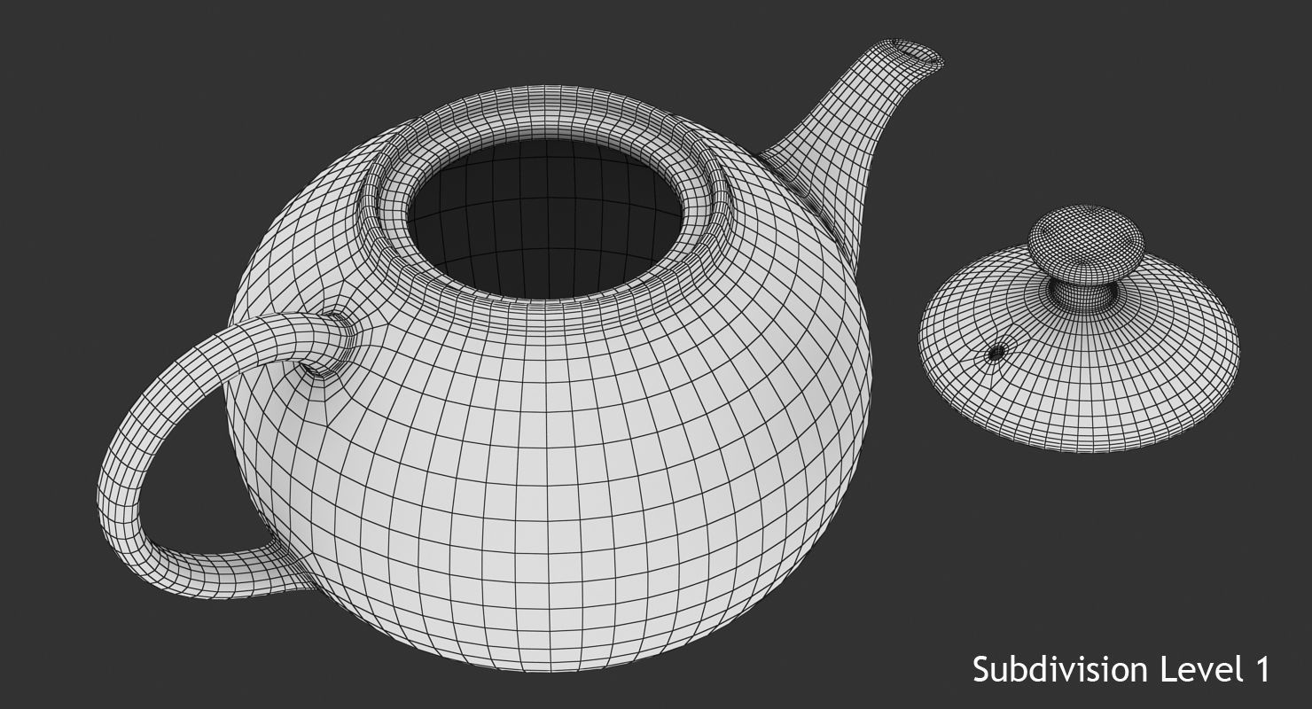 Teapot Low-poly 3D model_14