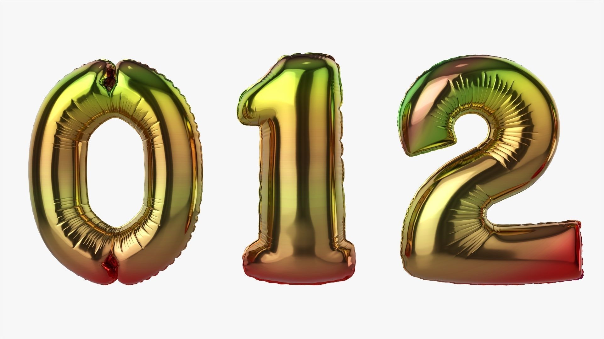 Foil air balloon numbers 04 3D model_1